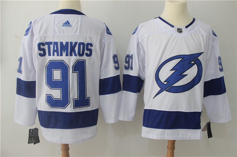 Men Tampa Bay Lightning #91 Kucherov white Adidas Hockey Stitched NHL Jerseys->tampa bay lightning->NHL Jersey